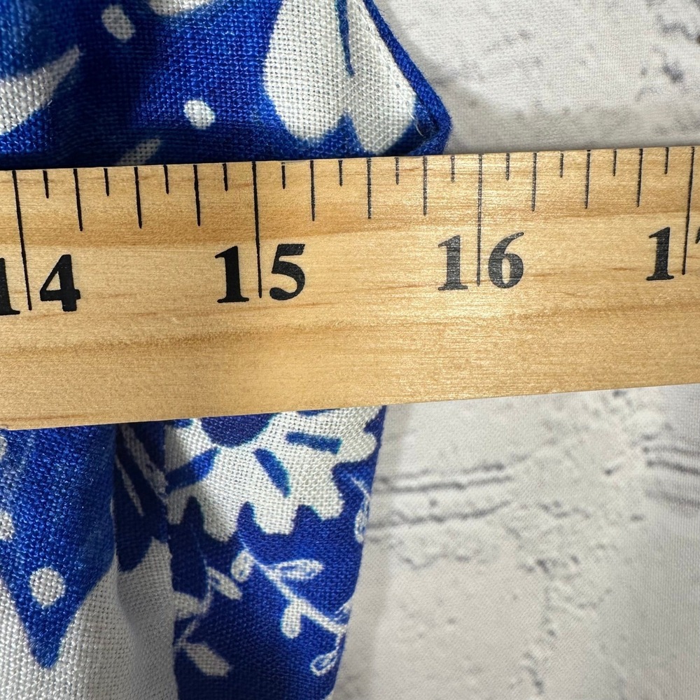 Farm Rio Floral Birds Off White Sleeveless Mini Dress Blue White Linen Blend S - Picture 9 of 13